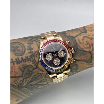 Custom Seiko Mod • Rose Gold Double Rainbow Daytona vk63 • 39.5mm